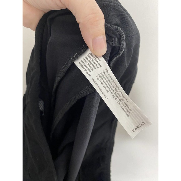 Eileen Fisher Womens Black Mid Rise Pull On Pants Size L Solid Black Casual M6 - Picture 5 of 6